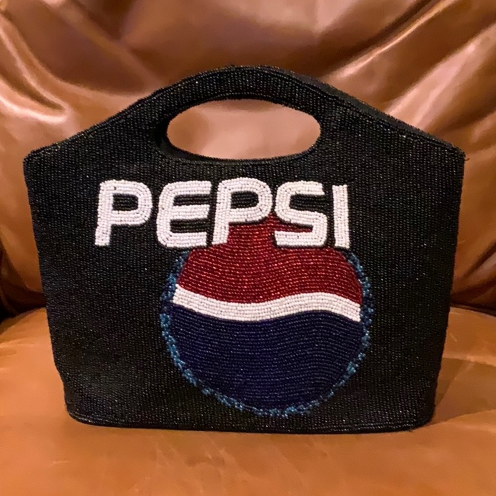 Pepsi Logo Beaded BOTH sides fun bag.